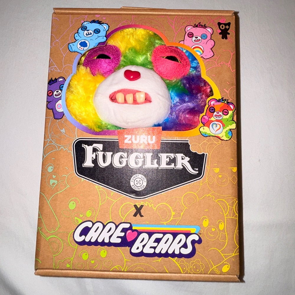 Zuru Fuggler x‎ Care Bears Plush Rainbow Bear New NIB Rainbow Monster Teeth Toy